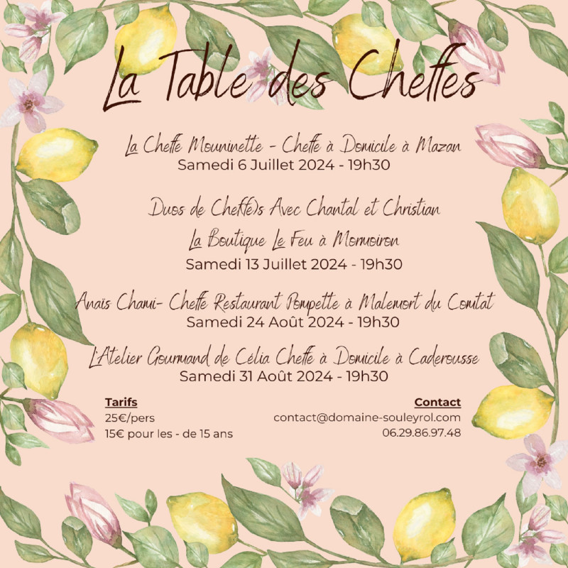 Table des cheffes