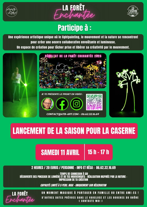 JEMA à la Caserne avec ATB ART : La Forêt Enchantée_Bédoin - © ATB Lightpainting JEMA à la Caserne avec ATB ART : La Forêt Enchantée_Bédoin