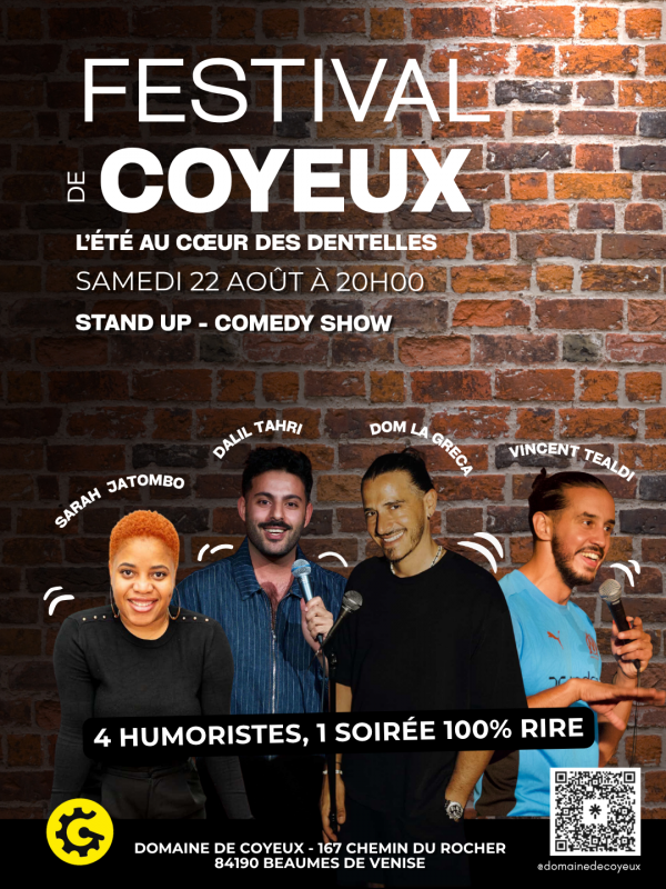 Festival de Coyeux : Stand-up - Comedy show_Beaumes-de-Venise - © Domaine de Coyeux Festival de Coyeux : Stand-up - Comedy show_Beaumes-de-Venise